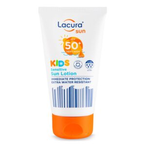 Shop Lacura Sun Kids & Babies SPF 50+ Sensitive Sun Lotion at My Beauty Nook Ghana. Gentle, high-protection sunscreen for babies & young children.
