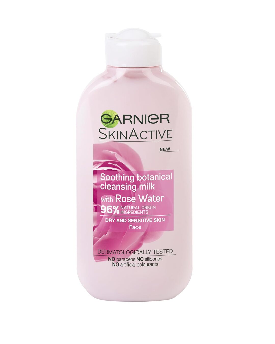 Shop Garnier Natural Rose Cleansing Milk in Ghana at My Beauty Nook. A soothing, hydrating cleanser for sensitive skin, infused with rose water.