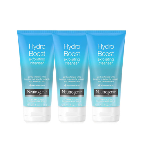 Shop Neutrogena Hydro Boost Smoothing Gel Exfoliator in Ghana at My Beauty Nook. Hydrating, gentle face scrub with hyaluronic acid for smoother skin.
