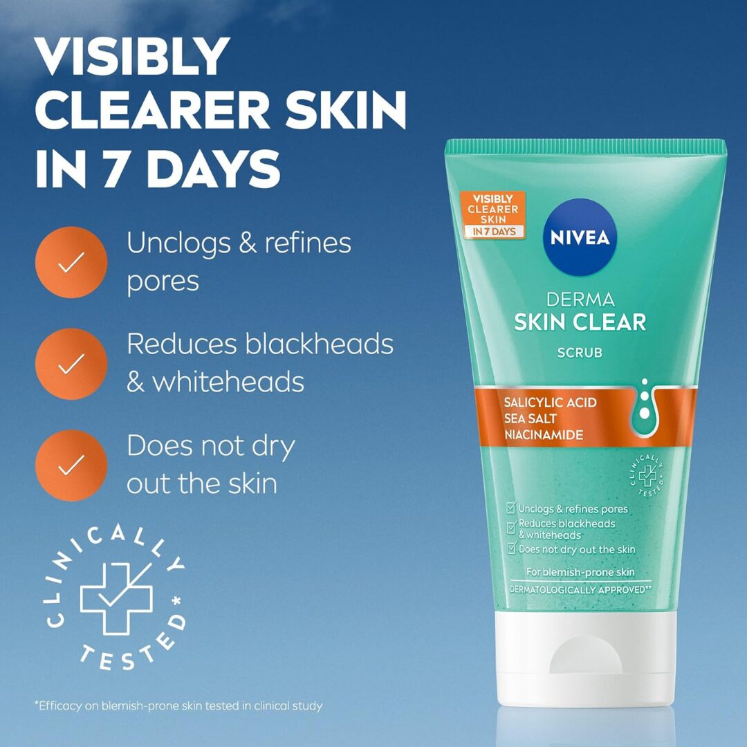 NIVEA Derma Skin Clear Anti-Blemish Face Scrub with Salicylic Acid - Image 6